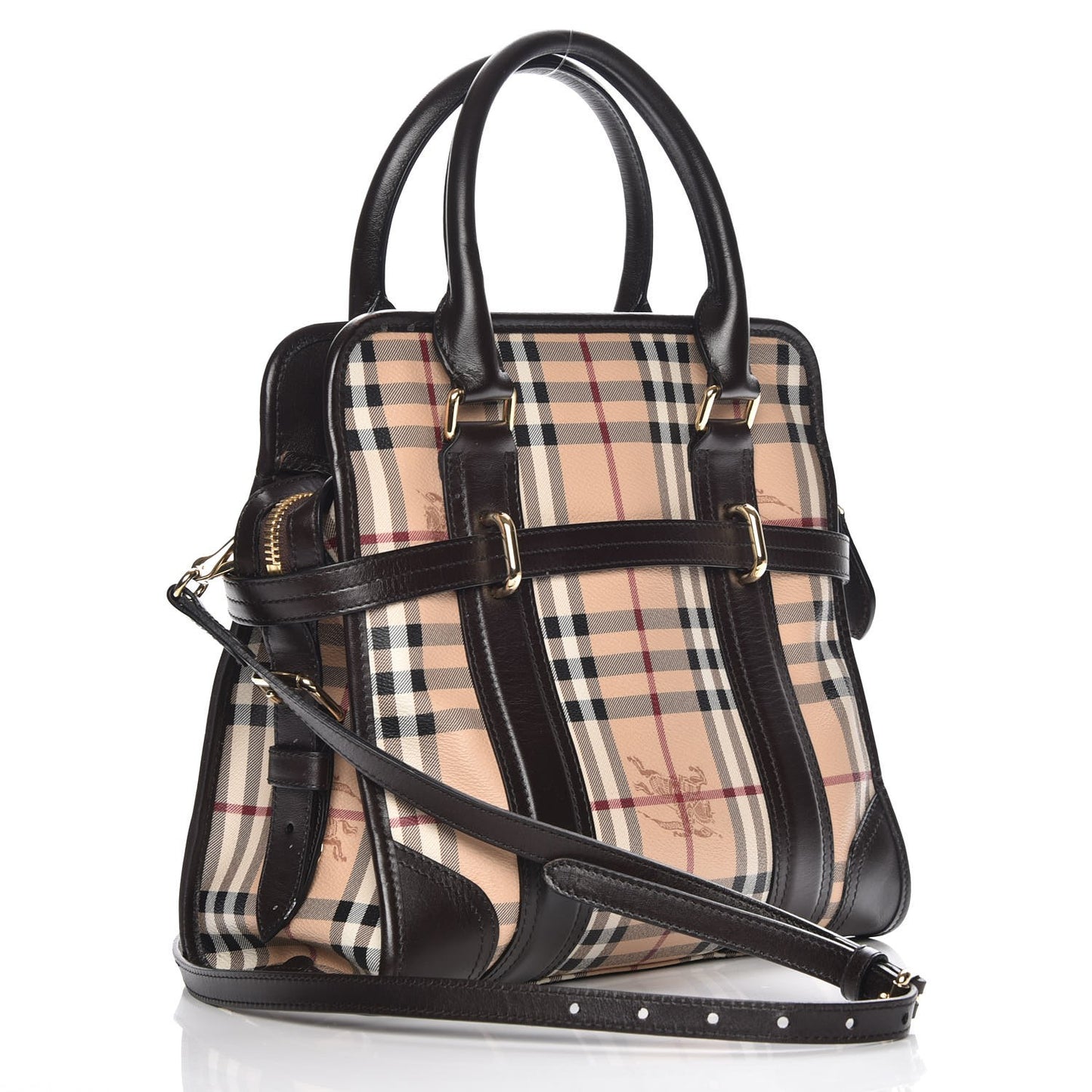 Haymarket Check Minford Portrait Tote Chocolate