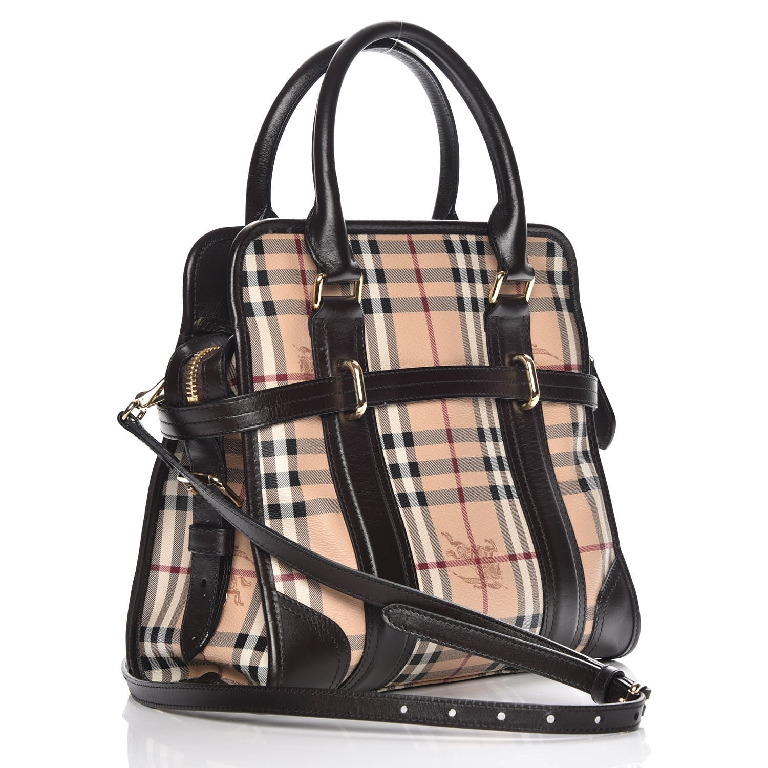 Burberry Haymarket Check Minford Portrait Tote Chocolate 4 of 11