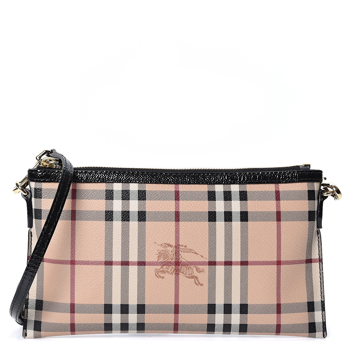 Haymarket Check Small Peyton Crossbody Clutch Bag Black