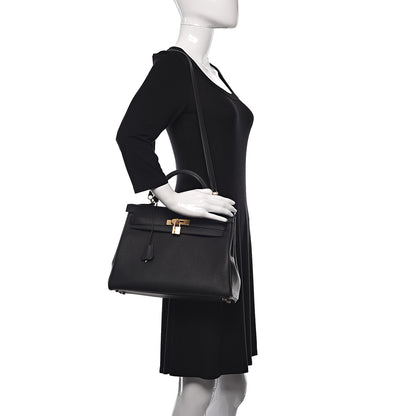 Hermes Togo Kelly Retourne 32 Black 2 of 38