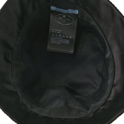 Prada Satin Crystal Metal Triangle Logo Womens Bucket Hat M Metal 7 of 8