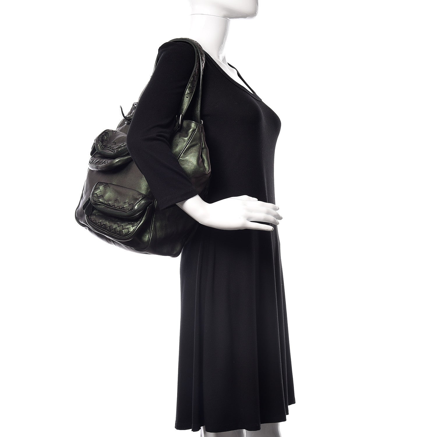 Bottega Veneta Iridescent Scarabee Multi Pocket Tote Bag Green 2 of 10