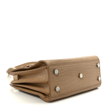 Saint Laurent Calfskin Crocodile Embossed Nano Sac De Jour Brown 4 of 11