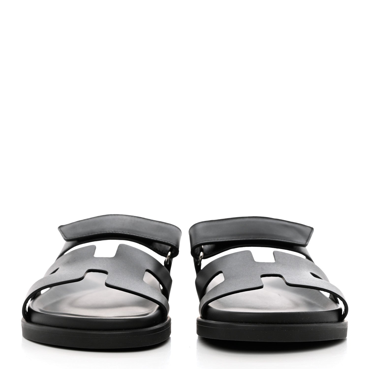 Hermes Calfskin Womens Chypre Sandals 38 Black 2 of 9