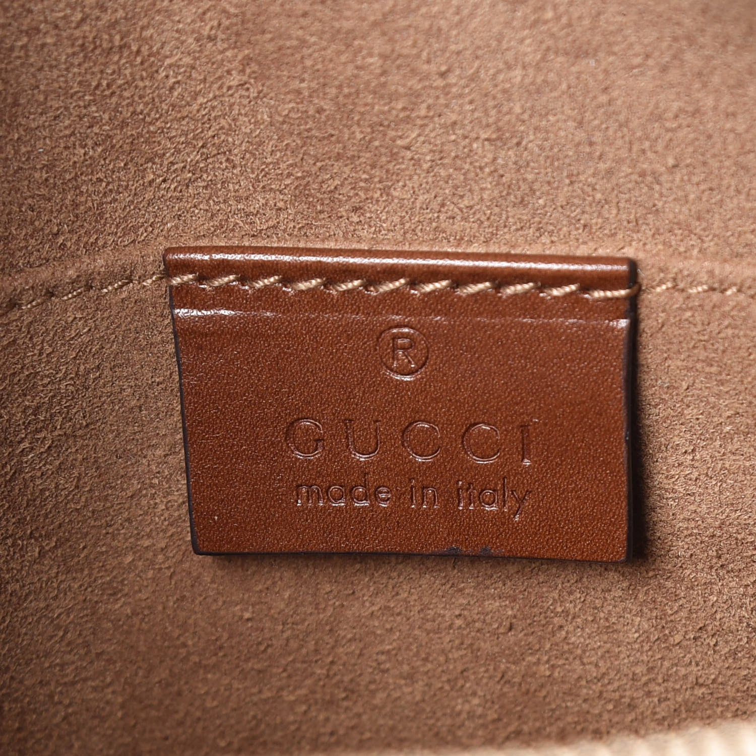 Gucci GG Supreme Monogram Cuoio Toscano Mini Chain Shoulder Bag Beige Ebony Cuir 6 of 9