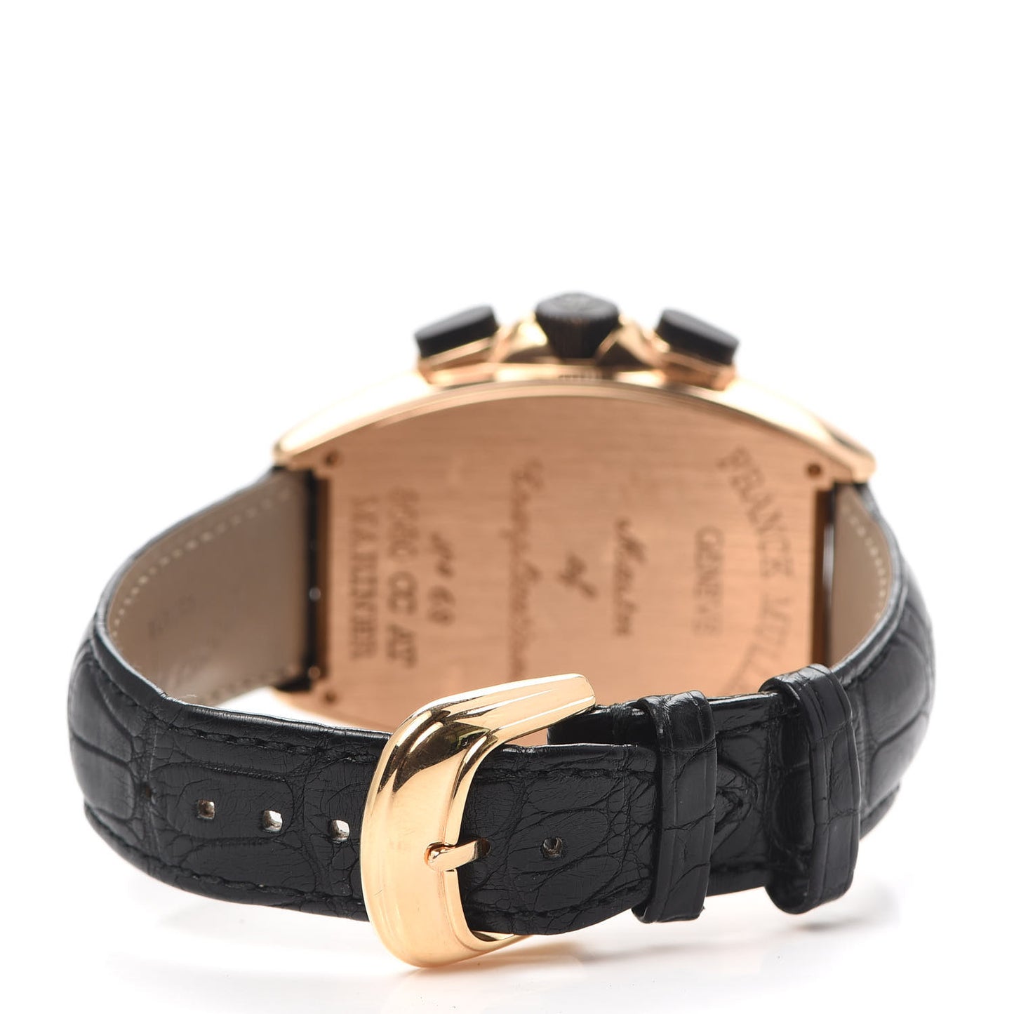 18K Rose Gold Alligator 42mm Chronograph Mariner Automatic Watch Black 8080CCAT
