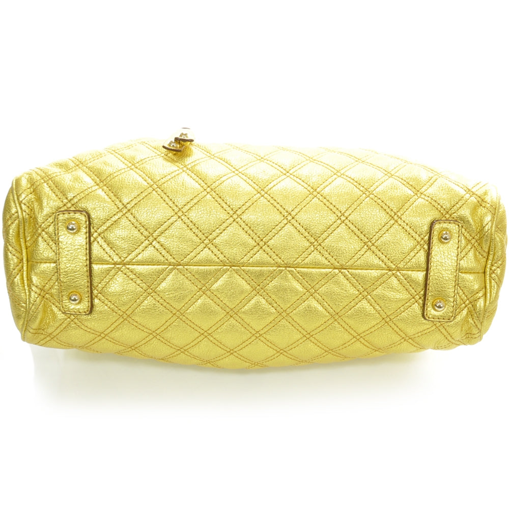 Quilted Leather Stam Metallic Gold