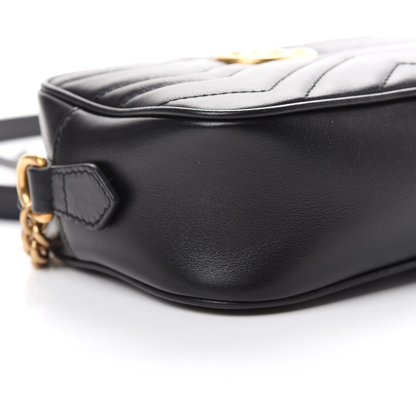 Calfskin Matelasse Mini GG Marmont Chain Shoulder Bag Black