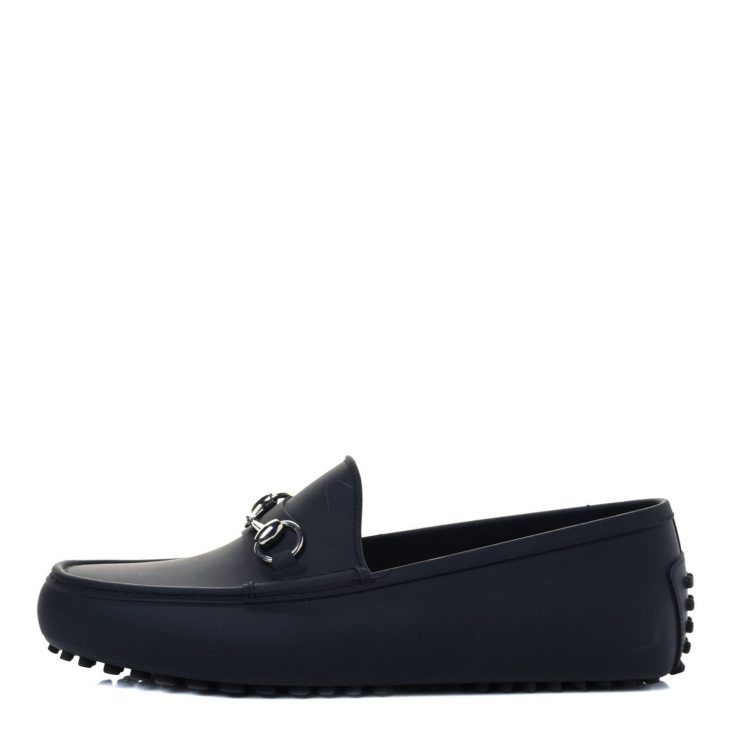 Rubber Mens Horsebit Driver Loafers 8 Black