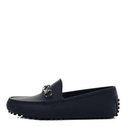Gucci Rubber Mens Horsebit Driver Loafers 8 Black 1 of 6
