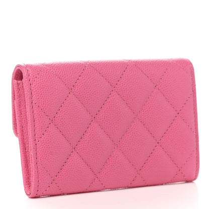 Chanel Caviar Quilted Flap Card Holder Wallet Pink 3 of 9