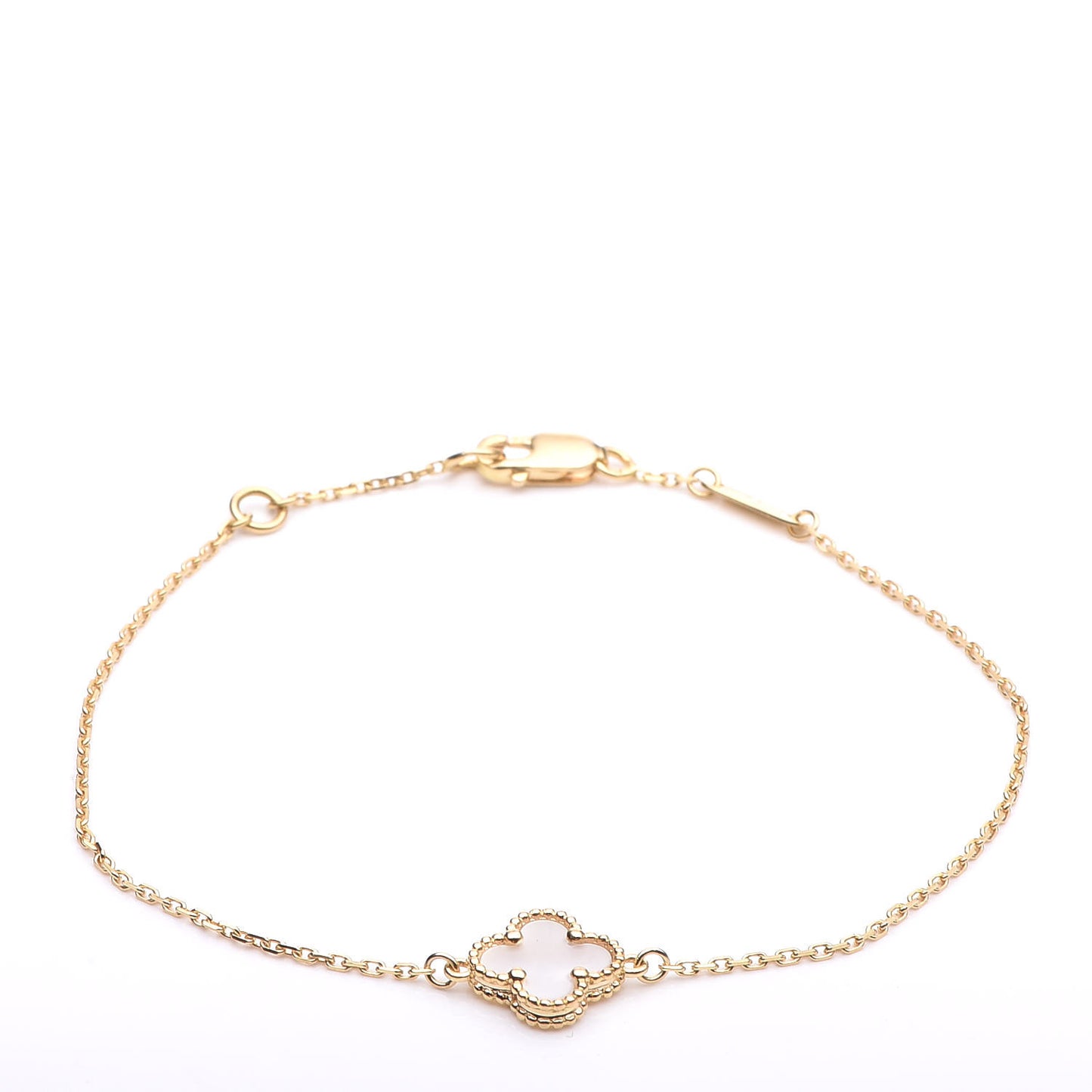 18K Yellow Gold Mother of Pearl Sweet Alhambra Bracelet
