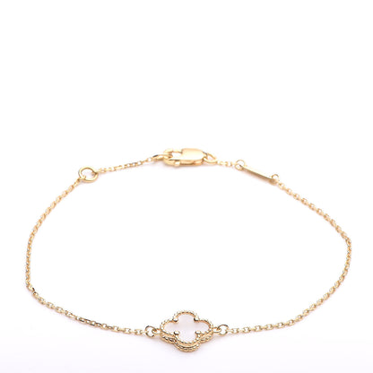 Van Cleef & Arpels 18K Yellow Gold Mother of Pearl Sweet Alhambra Bracelet 3 of 9