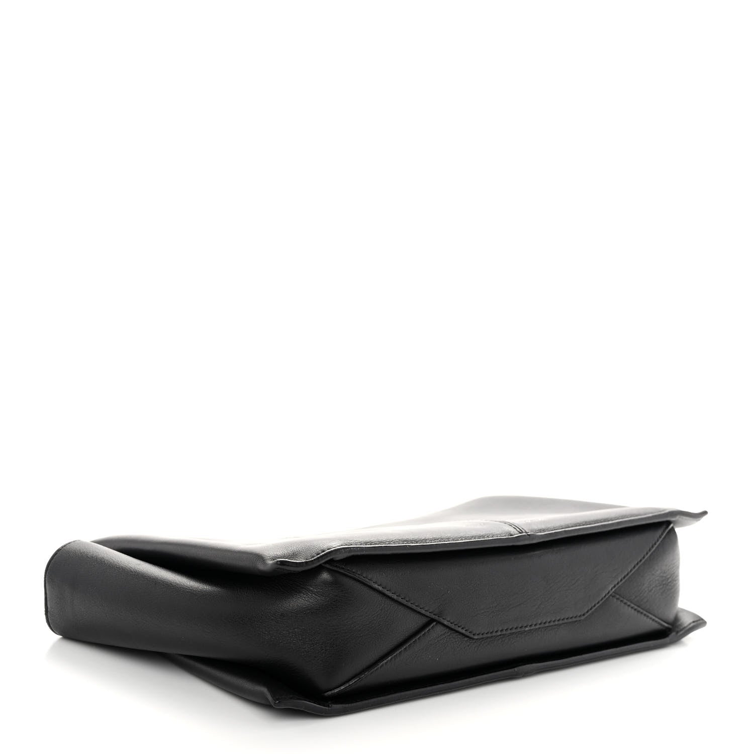 Celine Smooth Calfskin Tri-Fold Clutch on Chain Black 4 of 12