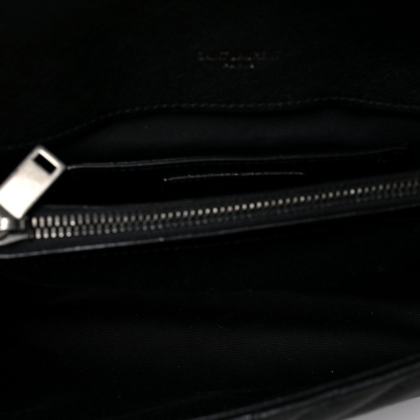 Sheepskin Matelasse Chevron Monogram Medium College Bag Black