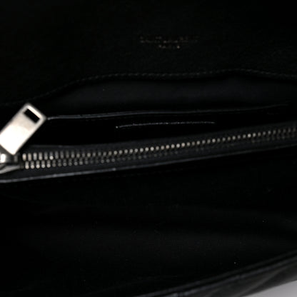 Saint Laurent Sheepskin Matelasse Chevron Monogram Medium College Bag Black 5 of 8