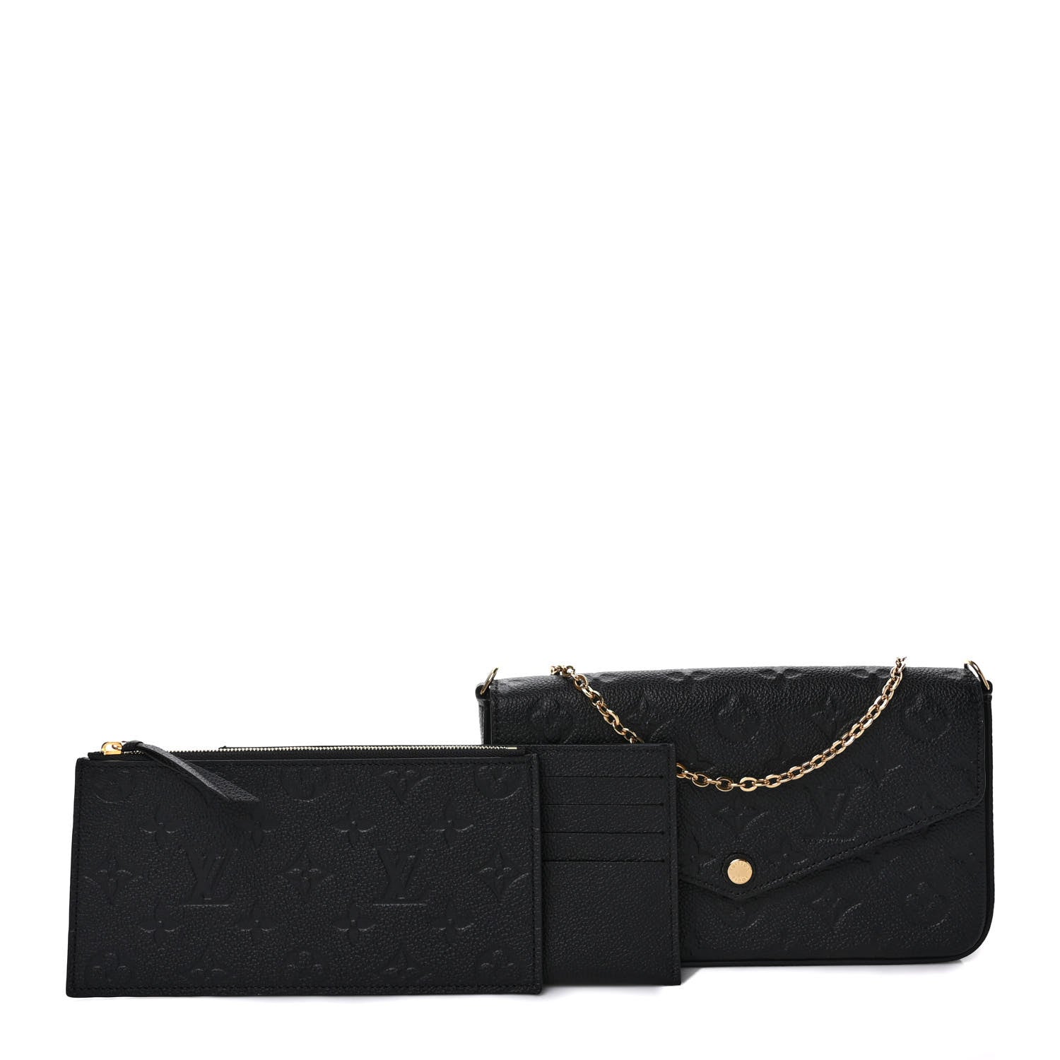 Louis Vuitton Empreinte Pochette Felicie Chain Wallet Black 1 of 10
