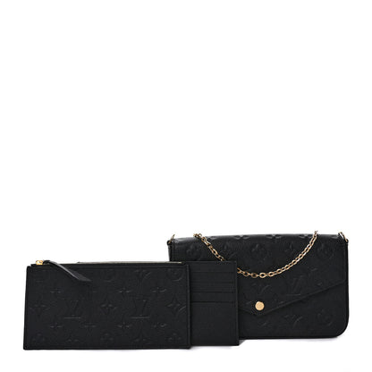 Louis Vuitton Empreinte Pochette Felicie Chain Wallet Black 1 of 10