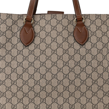 Gucci Soft GG Supreme Monogram Medium Crossbody Tote Beige Cuir 8 of 10