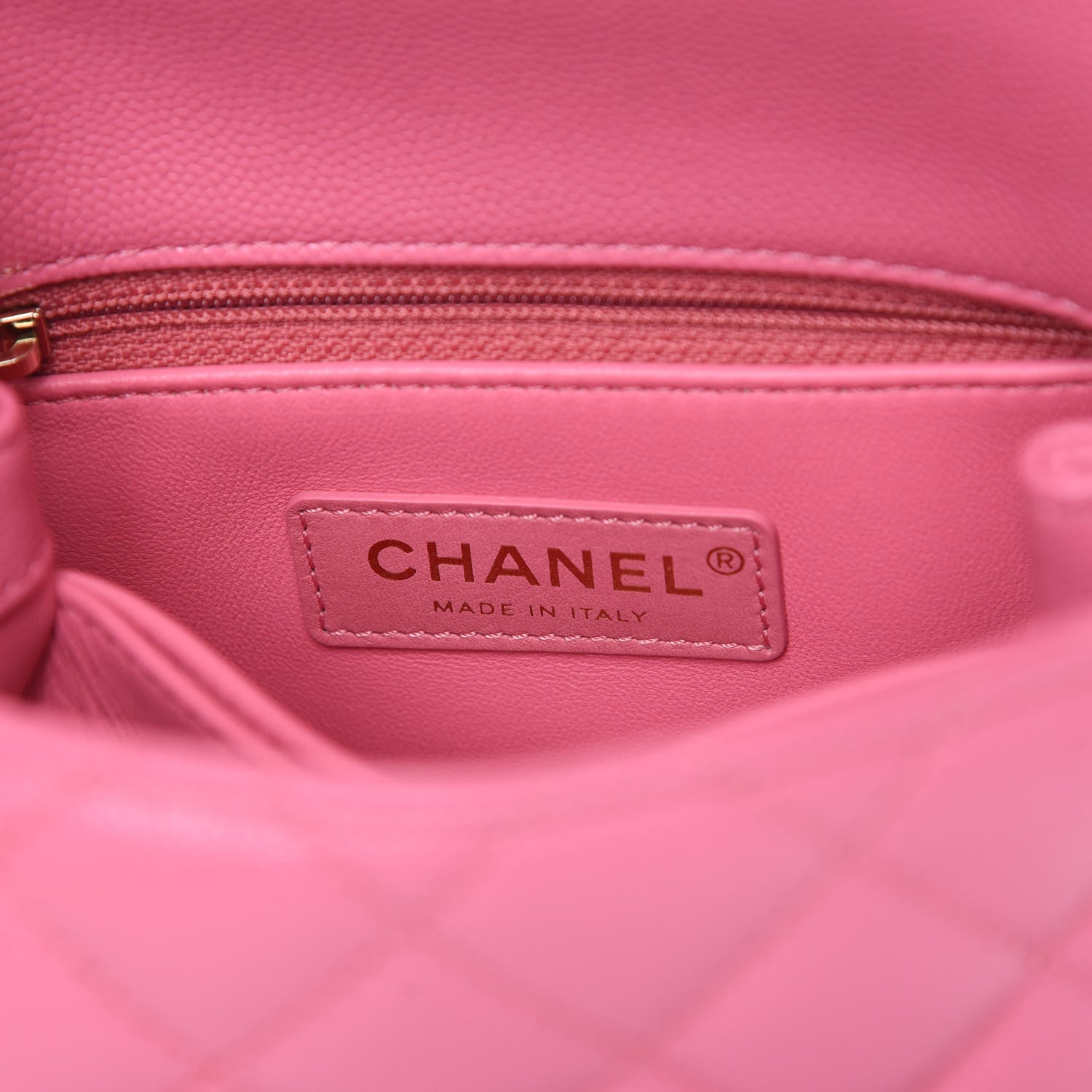 Chanel Caviar Quilted Lizard Embossed Extra Mini Coco Handle Flap Pink 6 of 10