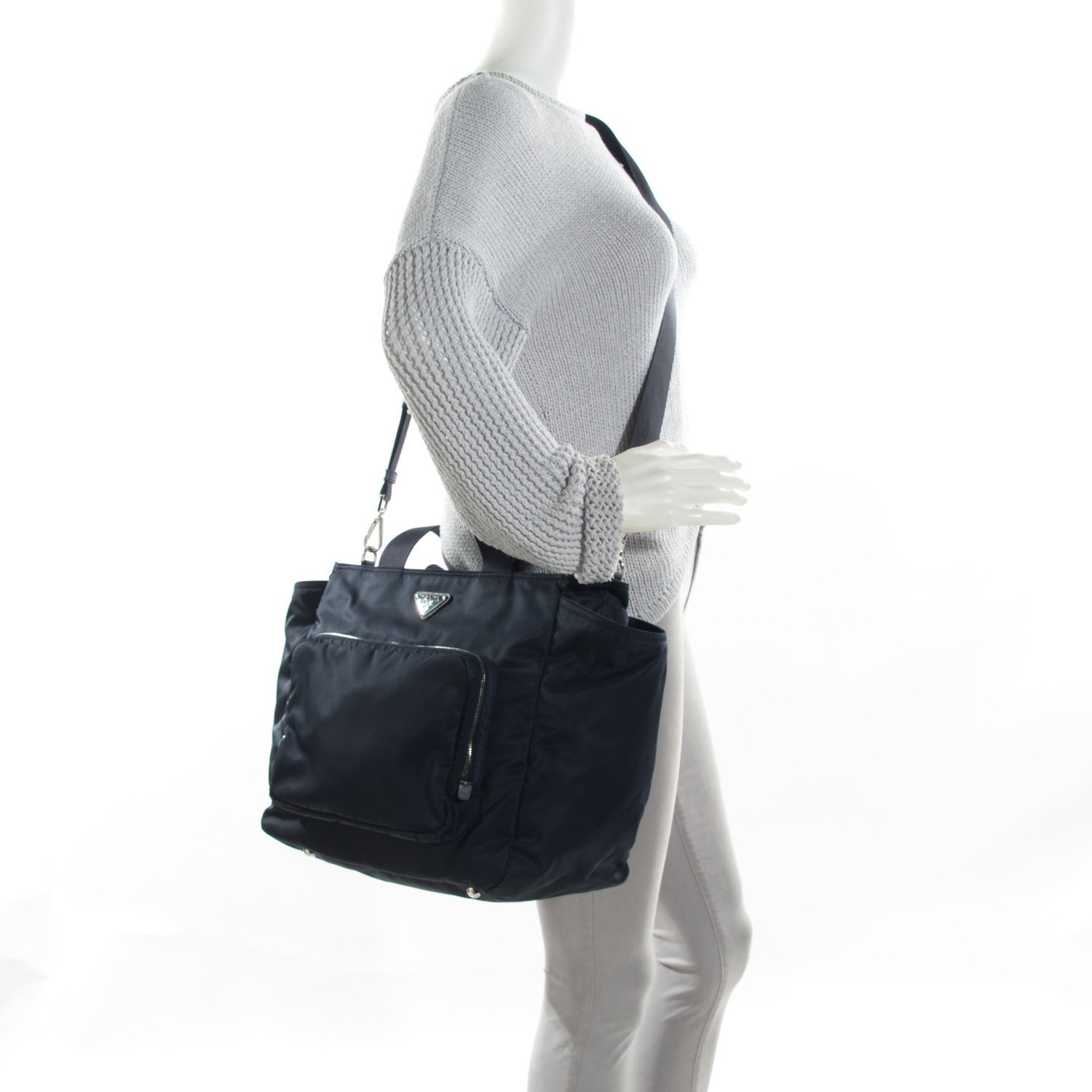 Prada Nylon Vela Baby Bag Blue 2 of 8