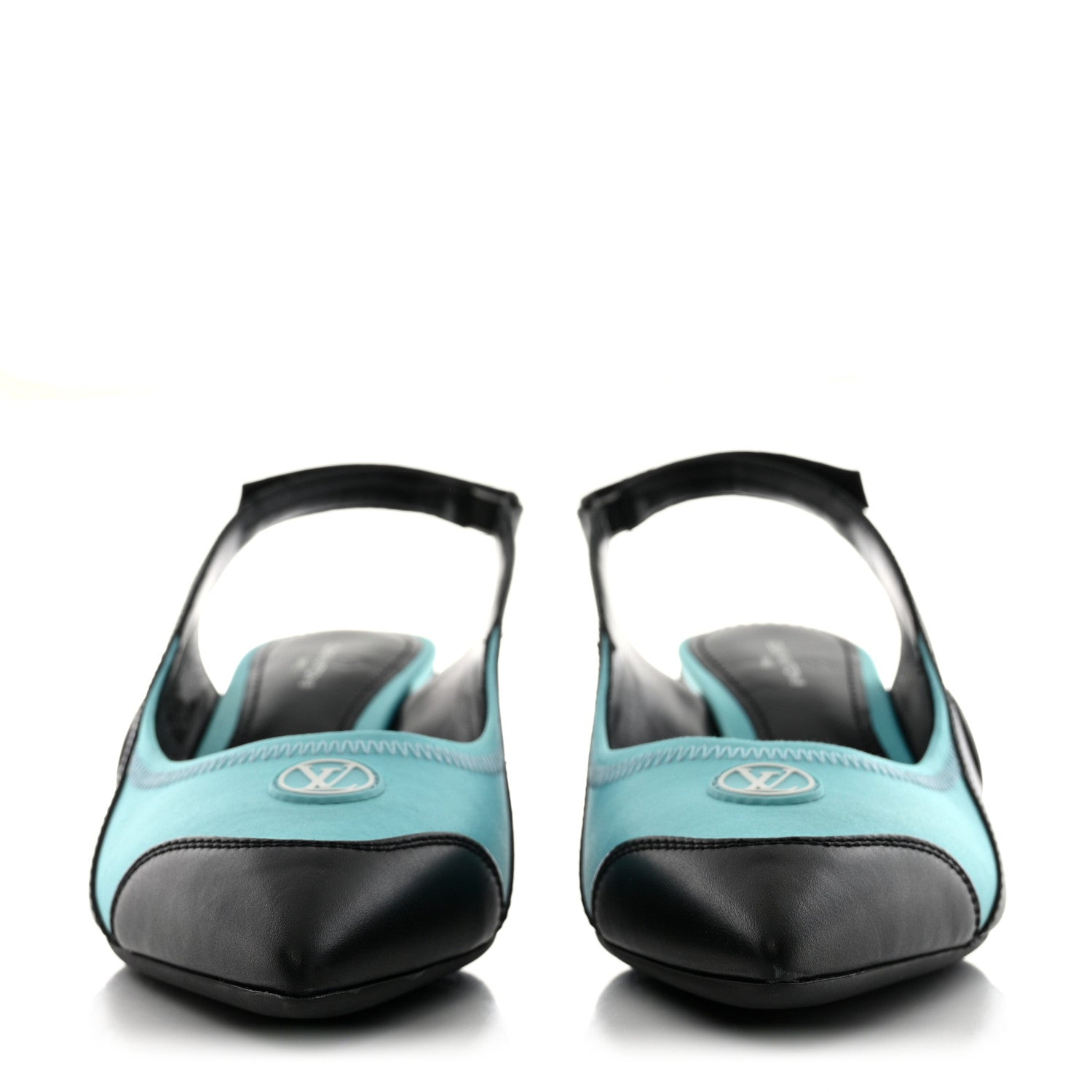 Louis Vuitton Calfskin Archlight Slingback Pumps 37.5 Black Blue 2 of 10