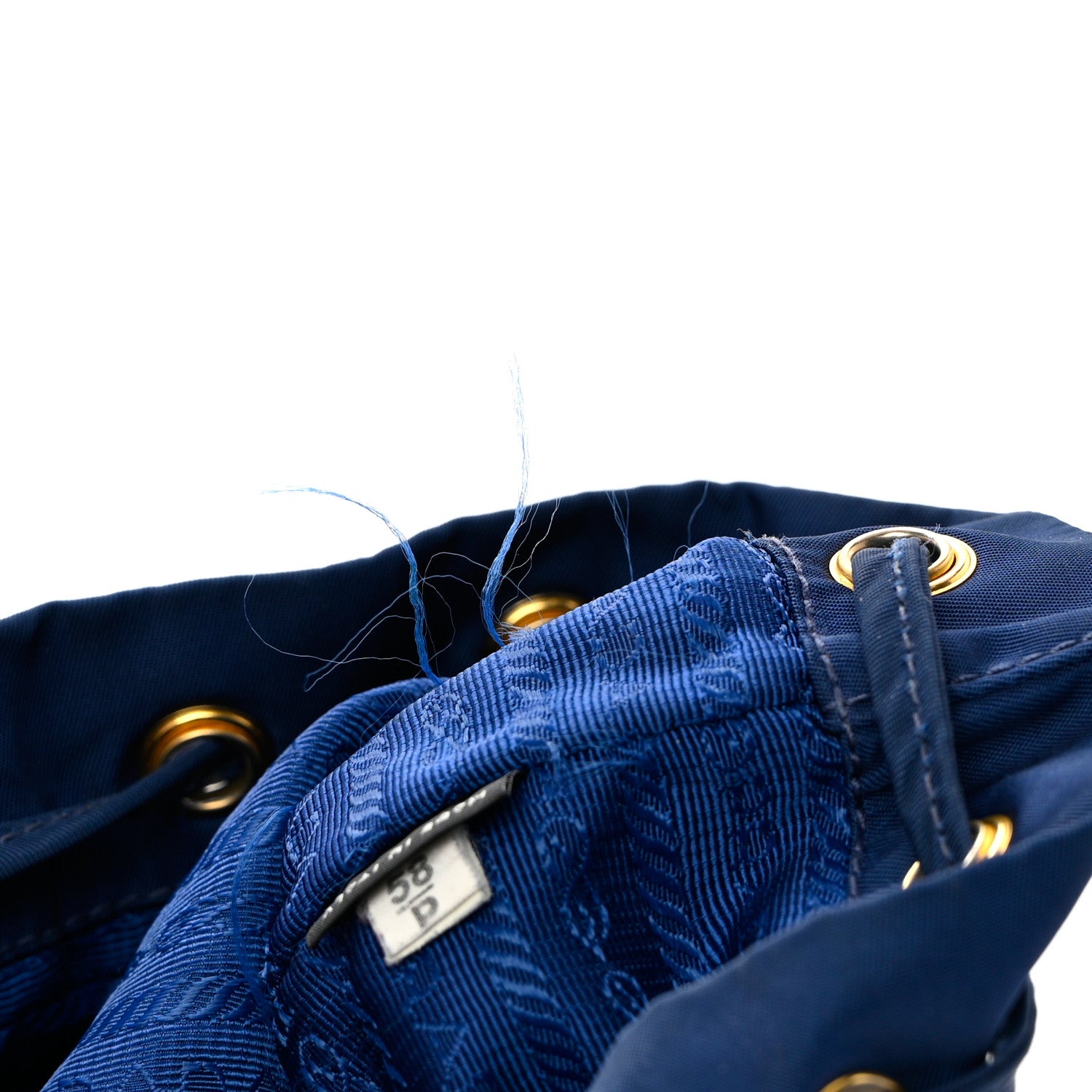 Prada Saffiano Tessuto Nylon Vela Bucket Wristlet Blue 11 of 16