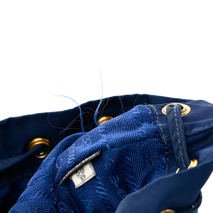 Prada Saffiano Tessuto Nylon Vela Bucket Wristlet Blue 11 of 16
