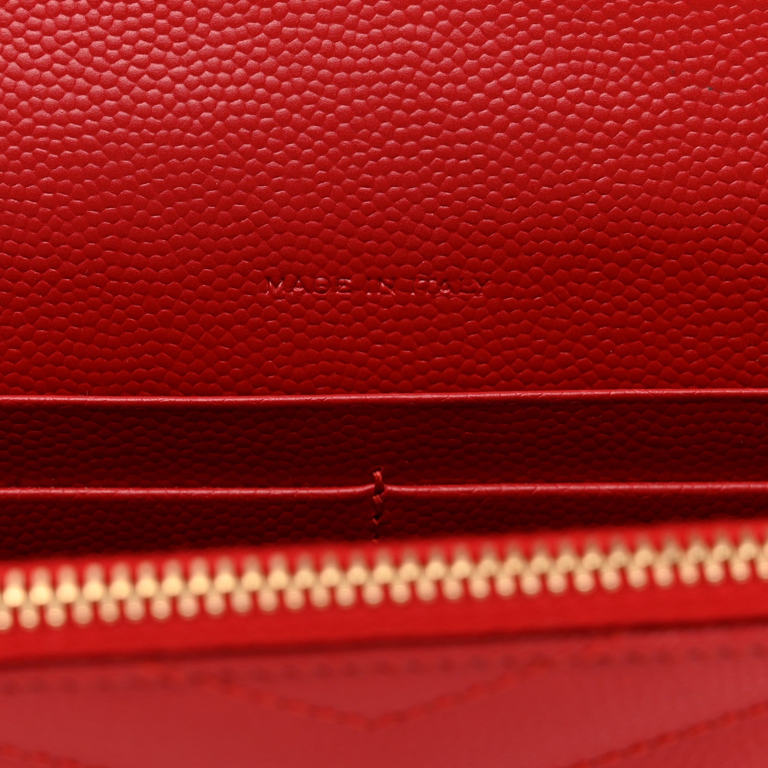 Saint Laurent Grain De Poudre Matelasse Chevron Monogram Envelope Chain Wallet New Red 7 of 11