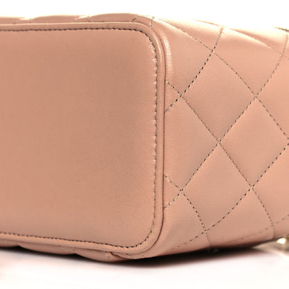 Chanel Lambskin Quilted Small Top Handle Vanity Case With Chain Beige 10 of 12