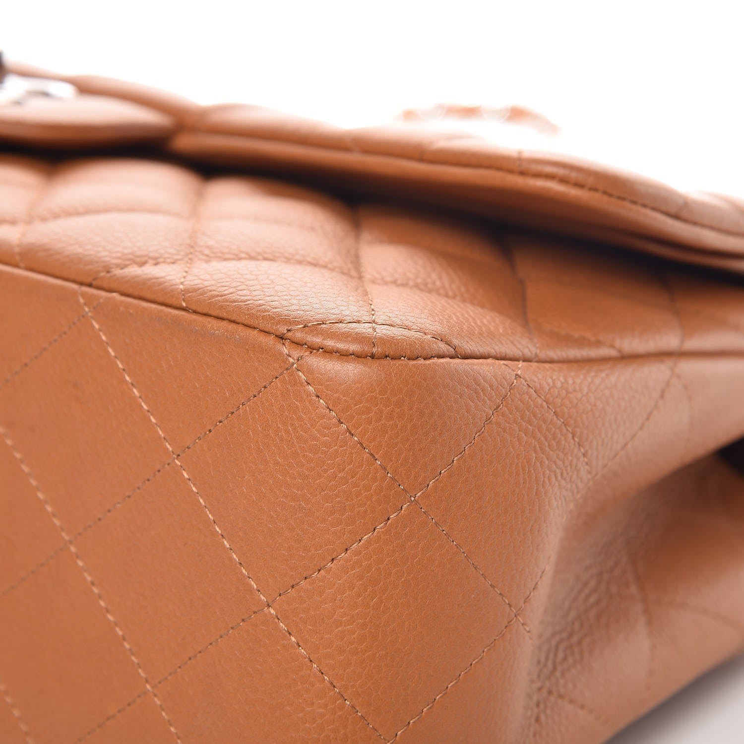 Chanel Caviar Quilted Jumbo Double Flap Light Brown 11 of 11