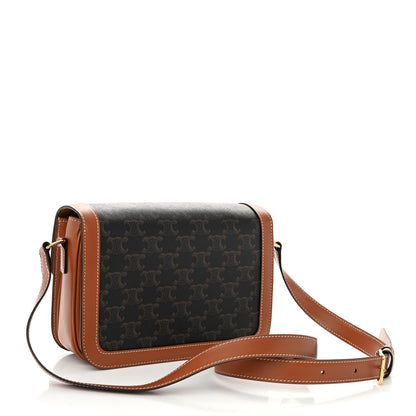 Celine Triomphe Canvas Calfskin Medium Triomphe Bag Tan 3 of 9