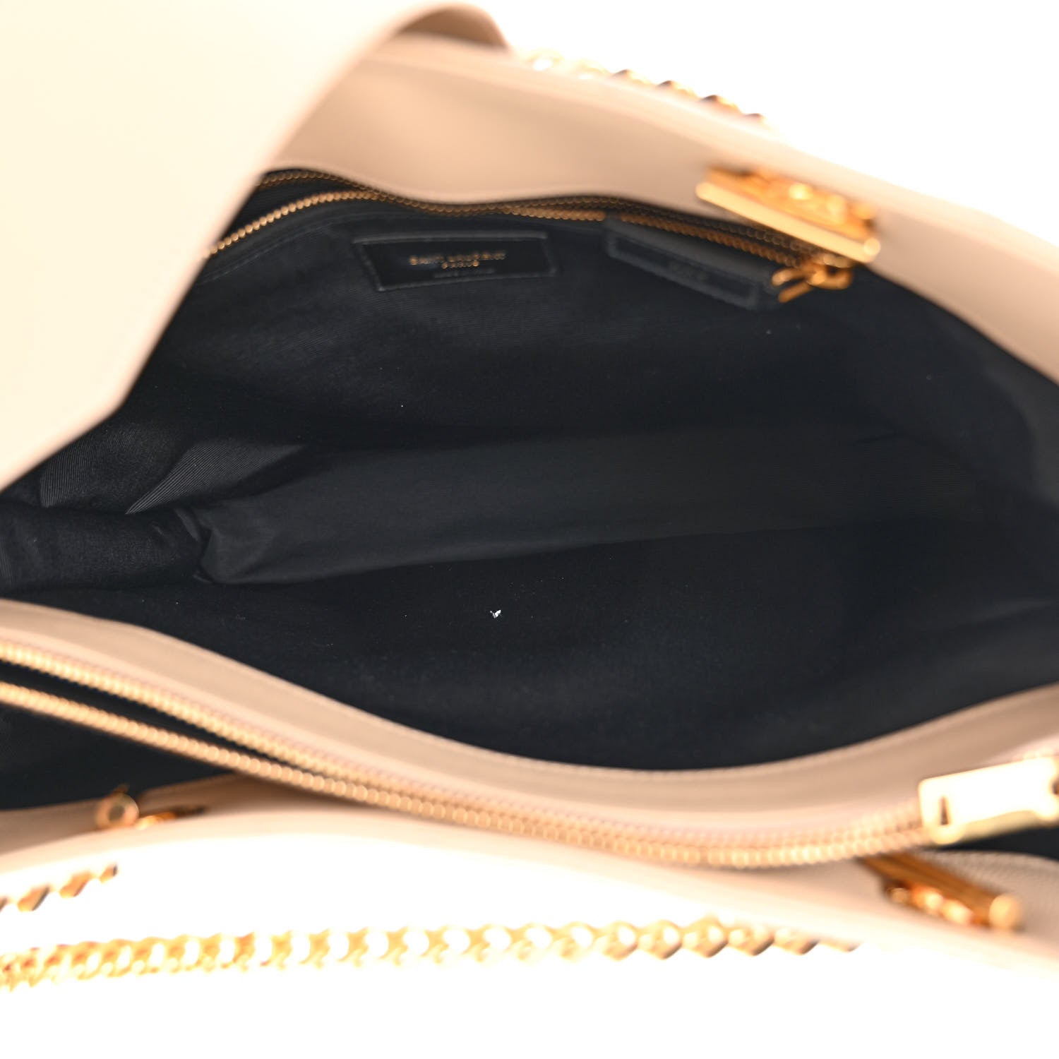 Saint Laurent Grain De Poudre Matelasse Chevron Monogram Shopping Bag Nude Powder 5 of 9