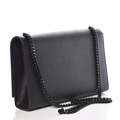 Saint Laurent Grain De Poudre Medium Classic Monogram Kate Satchel Black 3 of 11