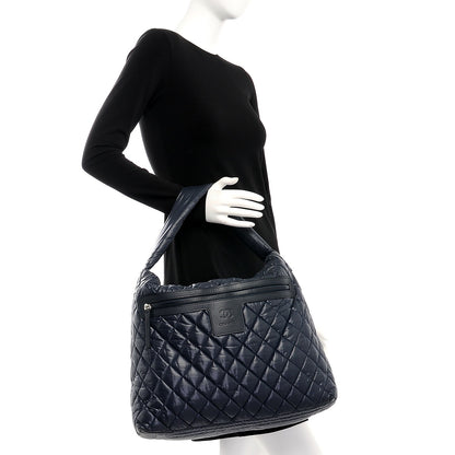 Chanel Nylon Quilted Coco Cocoon Hobo Dark Blue 2 of 10