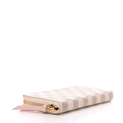 Louis Vuitton Damier Azur Clemence Wallet Rose Ballerine 3 of 6