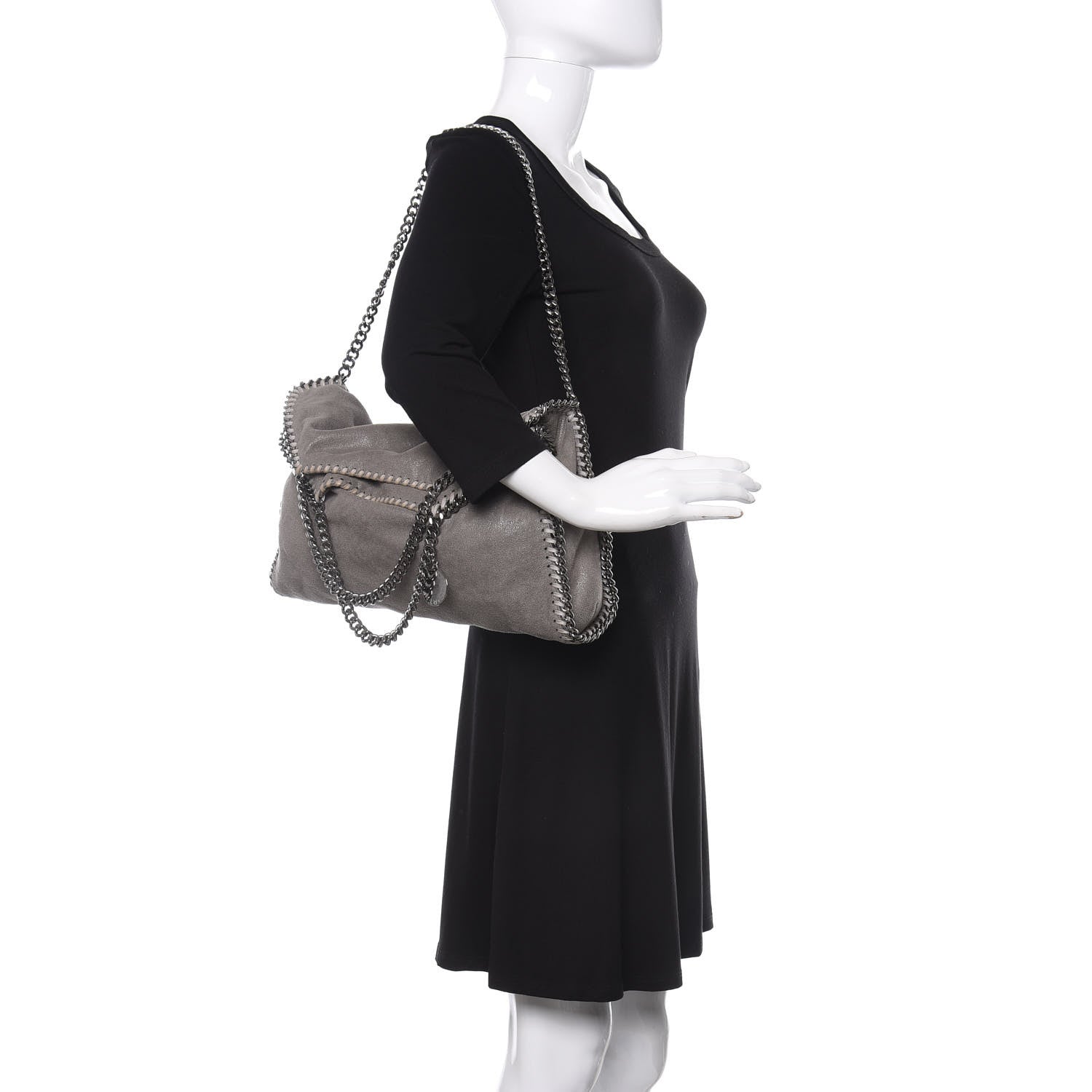 Stella McCartney Shaggy Deer Falabella Fold Over Tote Grey 3 of 9