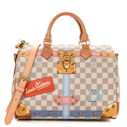 Louis Vuitton Damier Azur Summer Trunks Speedy Bandouliere 30 1 of 13