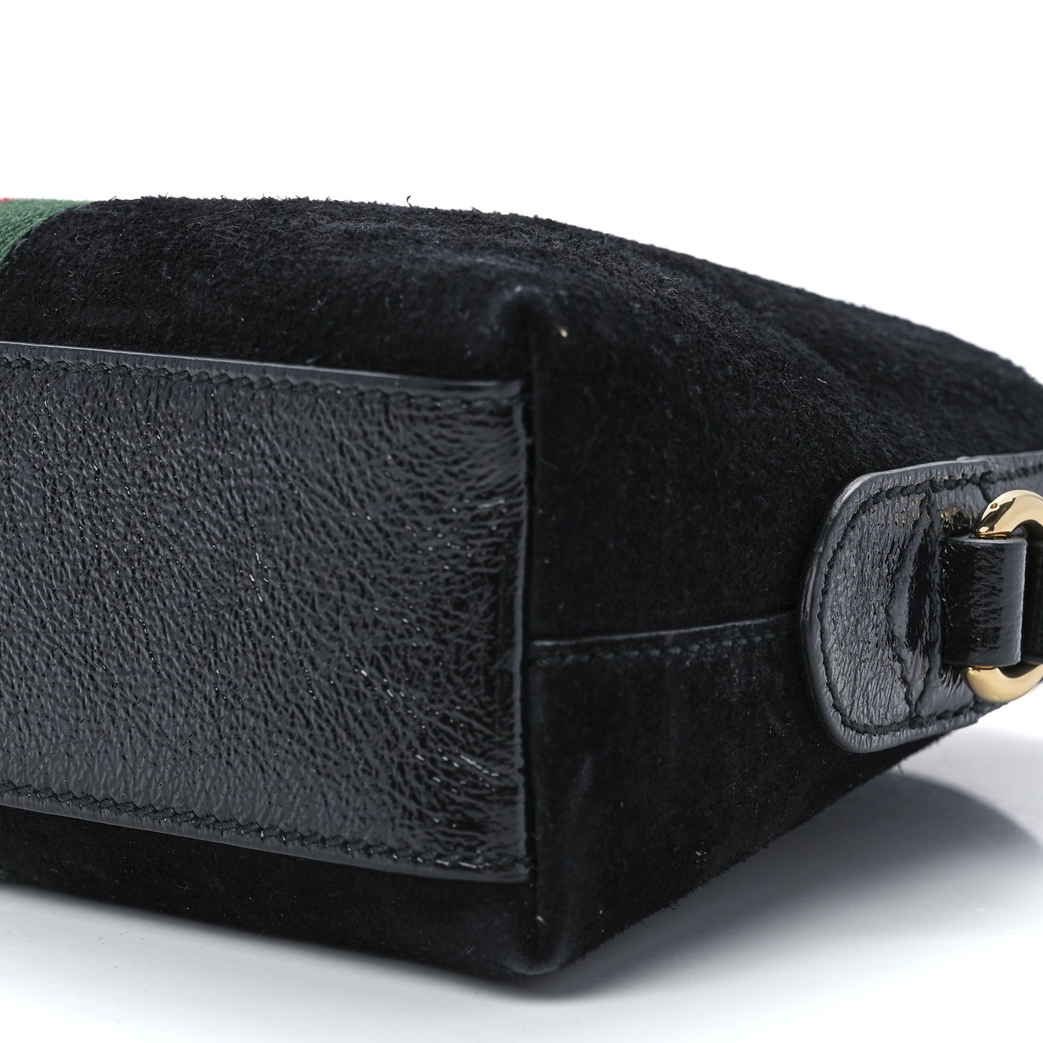 Gucci Suede Patent Web GG Small Ophidia Dome Shoulder Bag Black 12 of 12