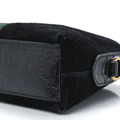 Gucci Suede Patent Web GG Small Ophidia Dome Shoulder Bag Black 12 of 12