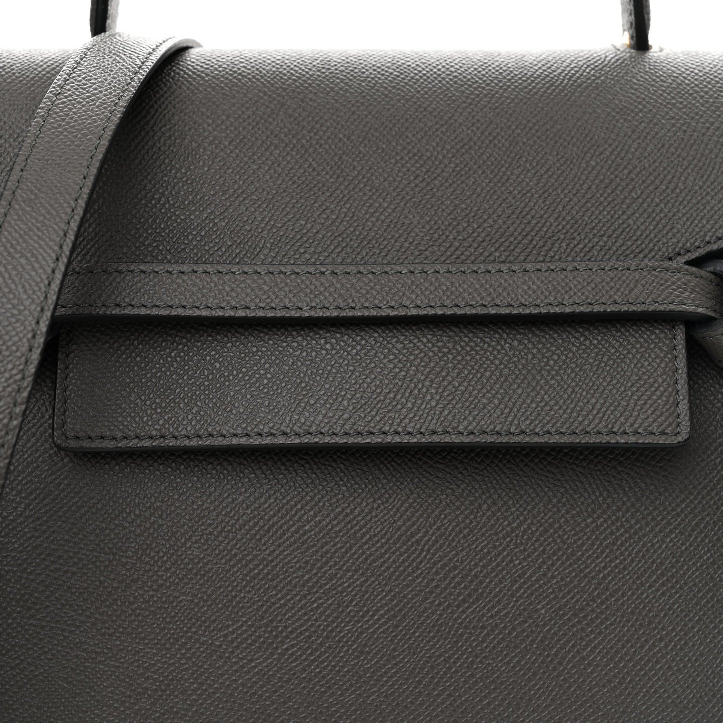 Grained Calfskin Micro Belt Bag Grey