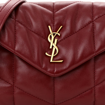 Saint Laurent Lambskin Quilted Mini Loulou Puffer Monogram Chain Satchel Red 9 of 11