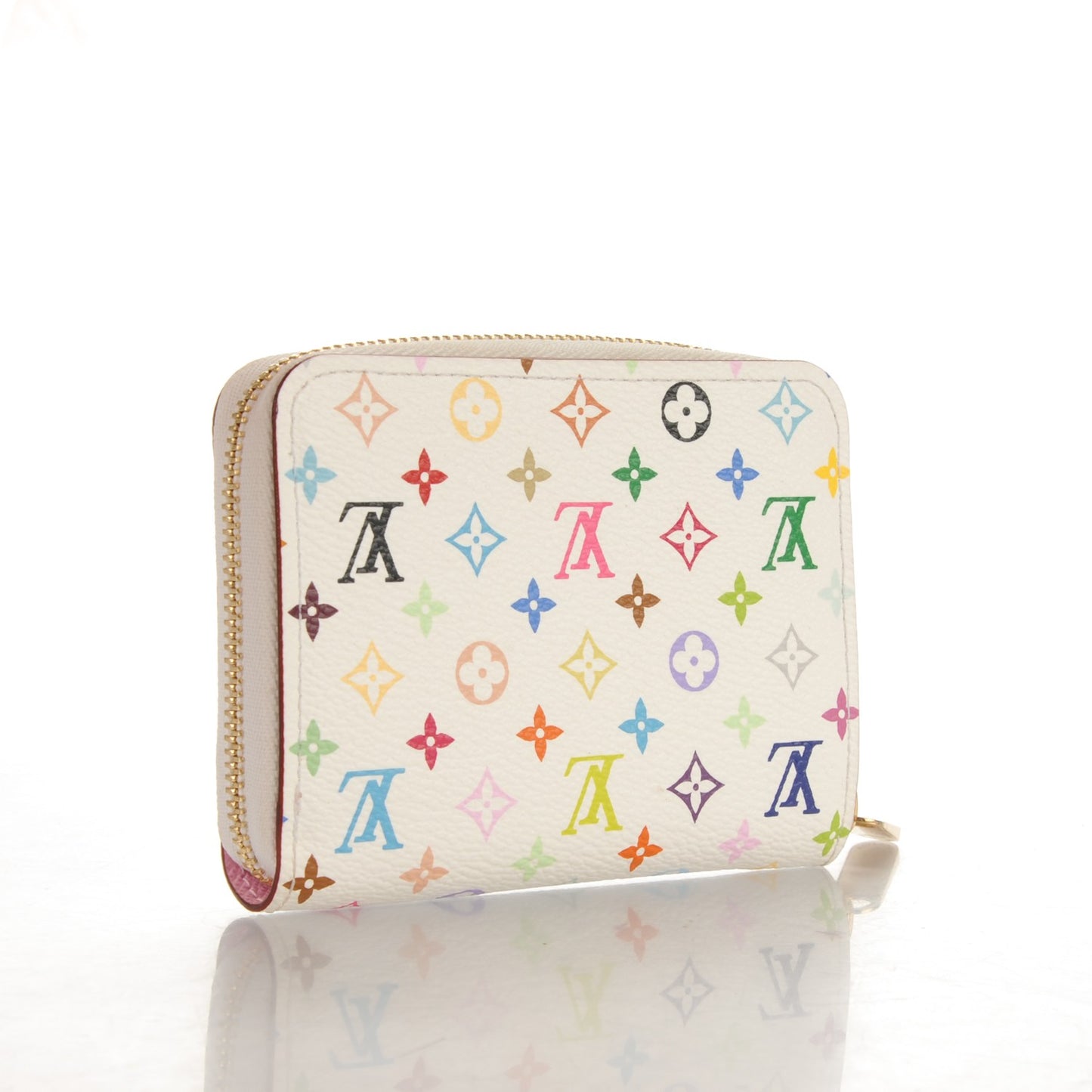 Monogram Multicolor Zippy Coin Purse Wallet White Litchi