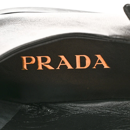 Prada Nappa Metal Triangle Logo Ballet Flats 39 Black 6 of 9