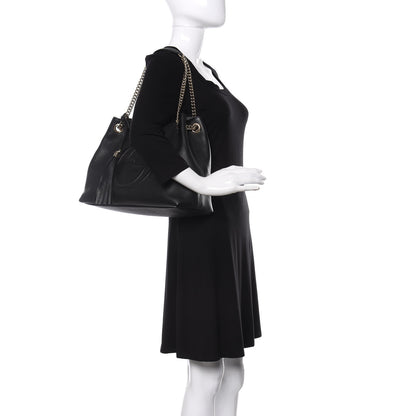 Gucci Pebbled Calfskin Medium Soho Chain Shoulder Bag Black 2 of 10