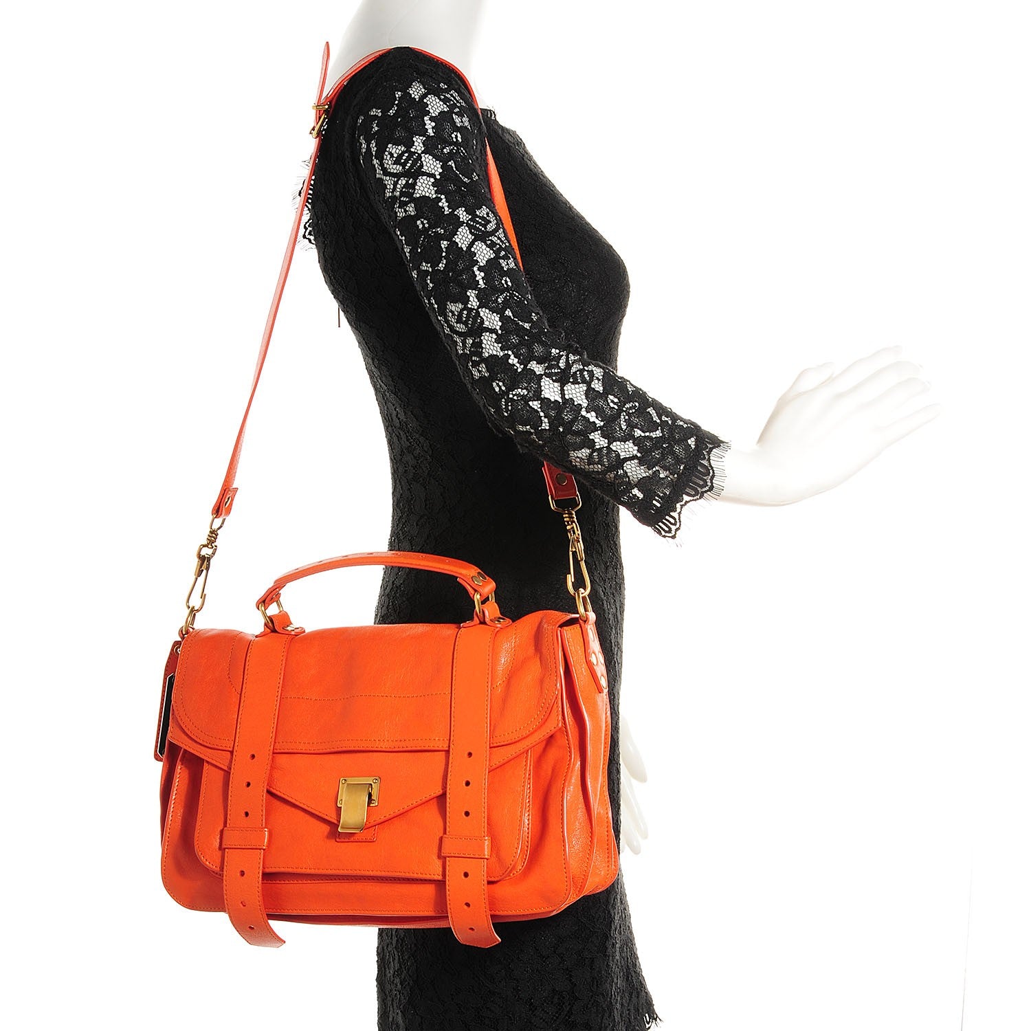 Proenza Schouler Lambskin PS1 Medium Satchel Orange 12 of 12