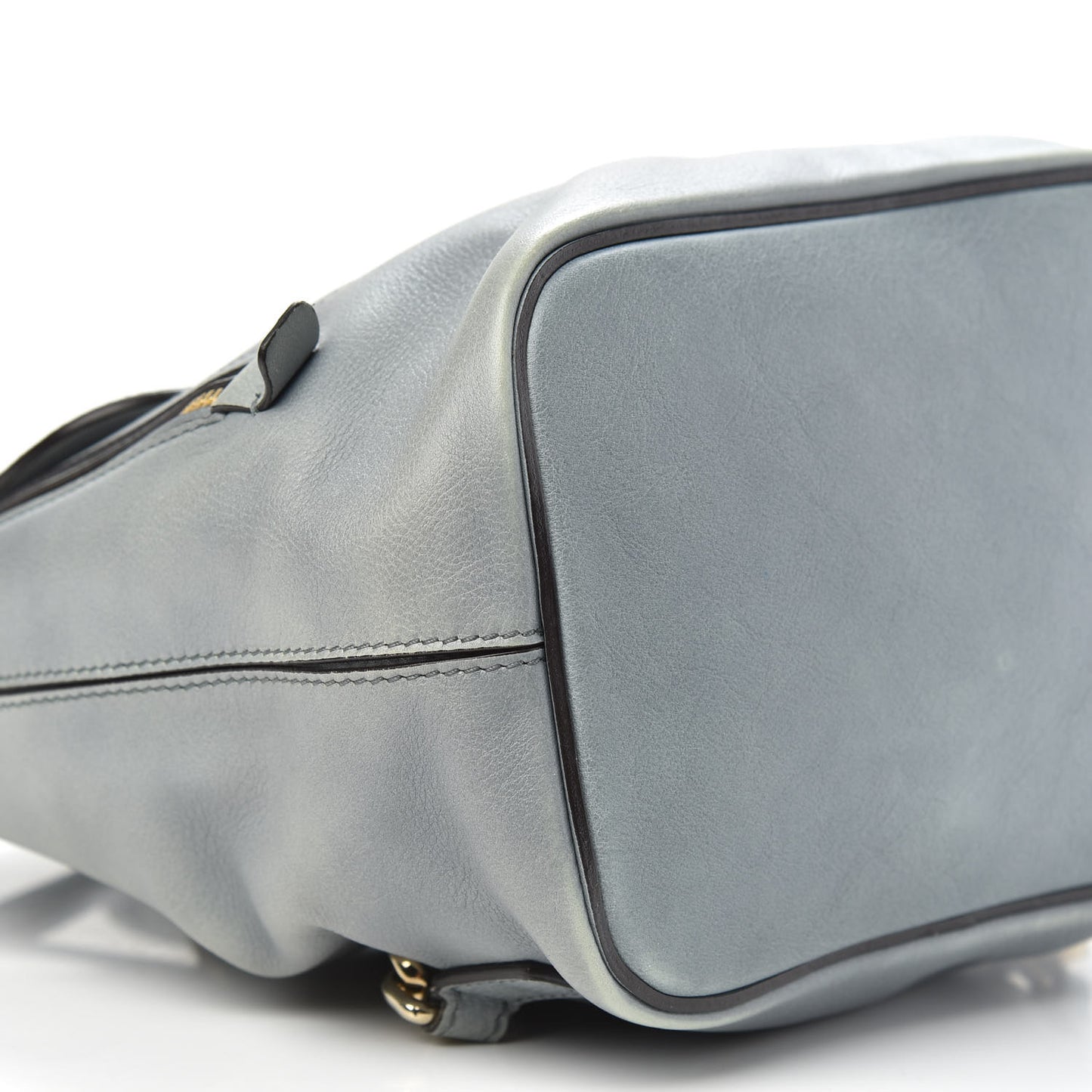 Suede Calfskin Small Faye Backpack Washed Blue