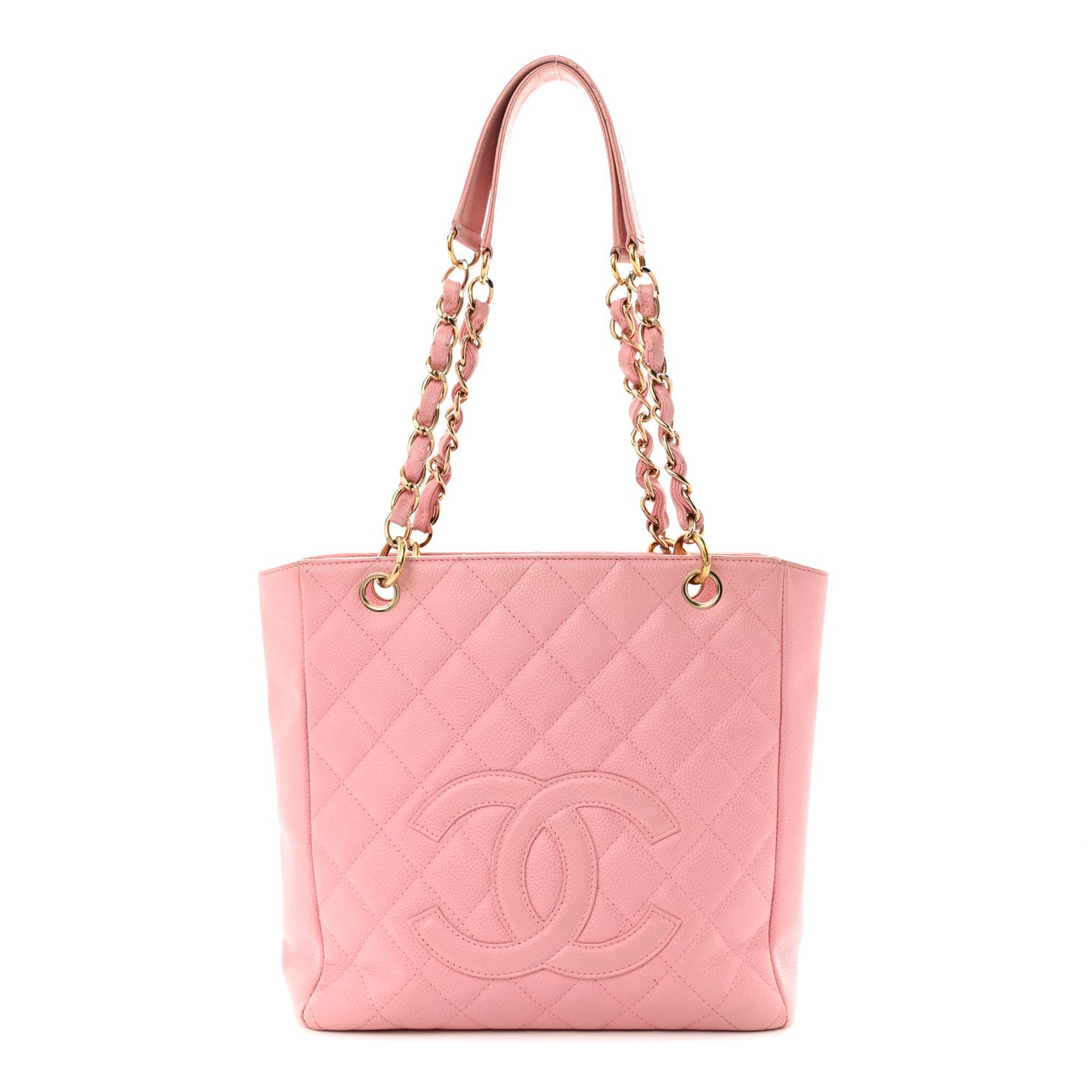 Caviar Quilted Petit Shopping Tote PST Pink