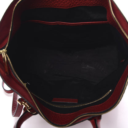 Burberry Heritage Grain Check Embossed Medium Dewsbury Tote Military Red 5 of 14