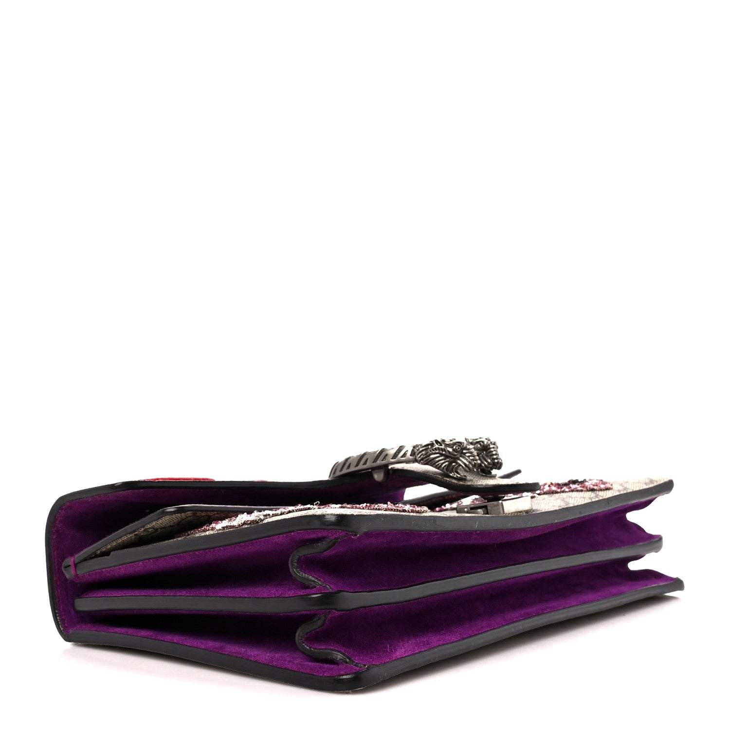 Gucci GG Supreme Monogram Embroidered Small Dionysus Shoulder Bag Purple 4 of 8
